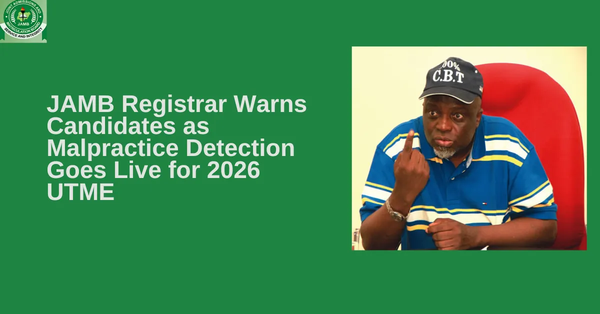 JAMB Registrar Warns Candidates as Malpractice Detection Goes Live for 2026 UTME