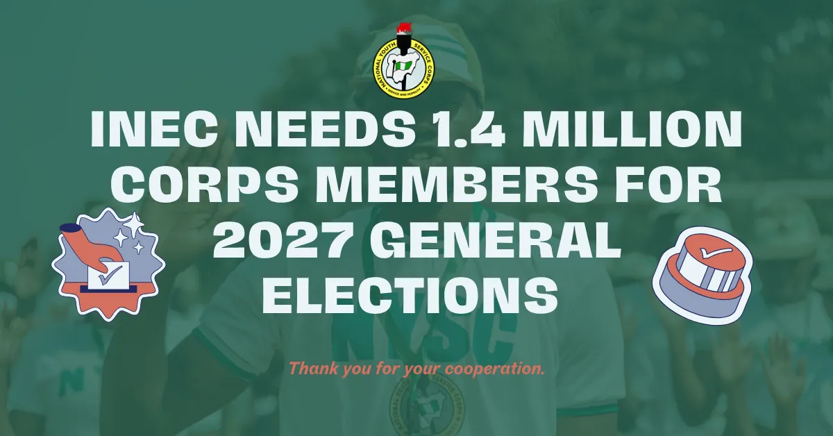 INEC Needs 1.4 Million Corps Members for 2027 General Elections