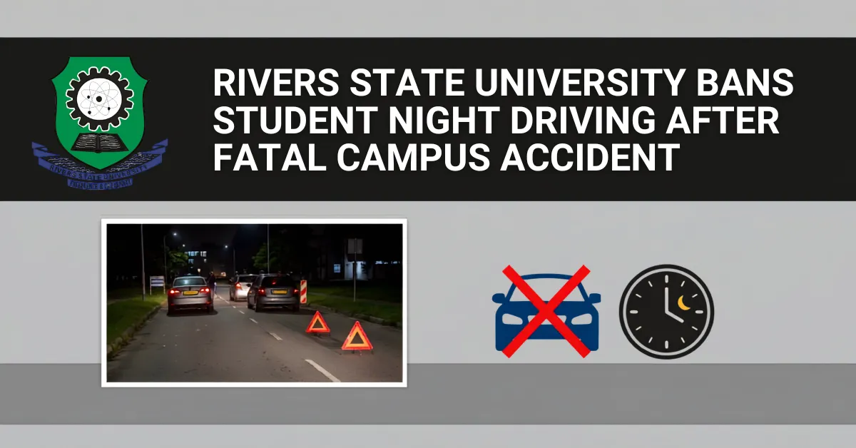 Rivers State University Bans Student Night Driving After Fatal Campus Accident