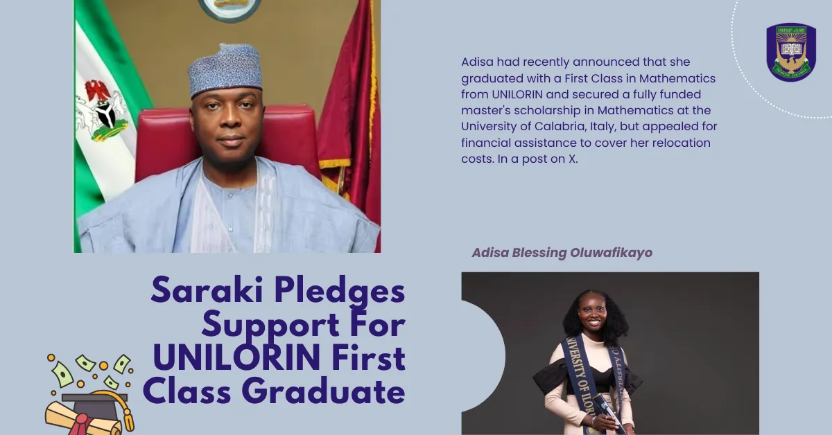 Saraki Pledges Support For UNILORIN First Class Graduate