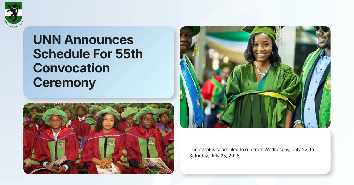 UNN Announces Schedule For 55th Convocation Ceremony