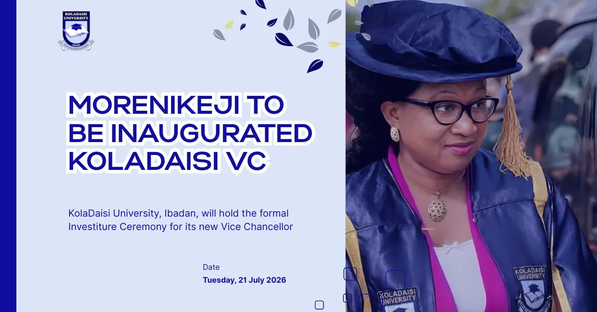 Morenikeji To Be Inaugurated KolaDaisi VC