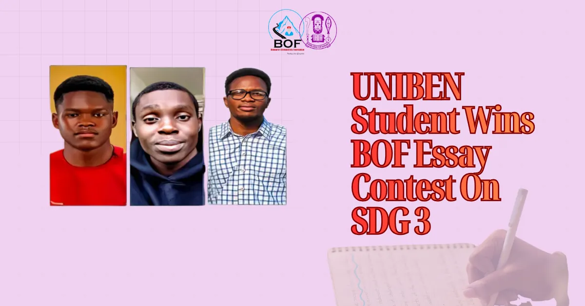 UNIBEN Student Wins BOF Essay Contest On SDG 3