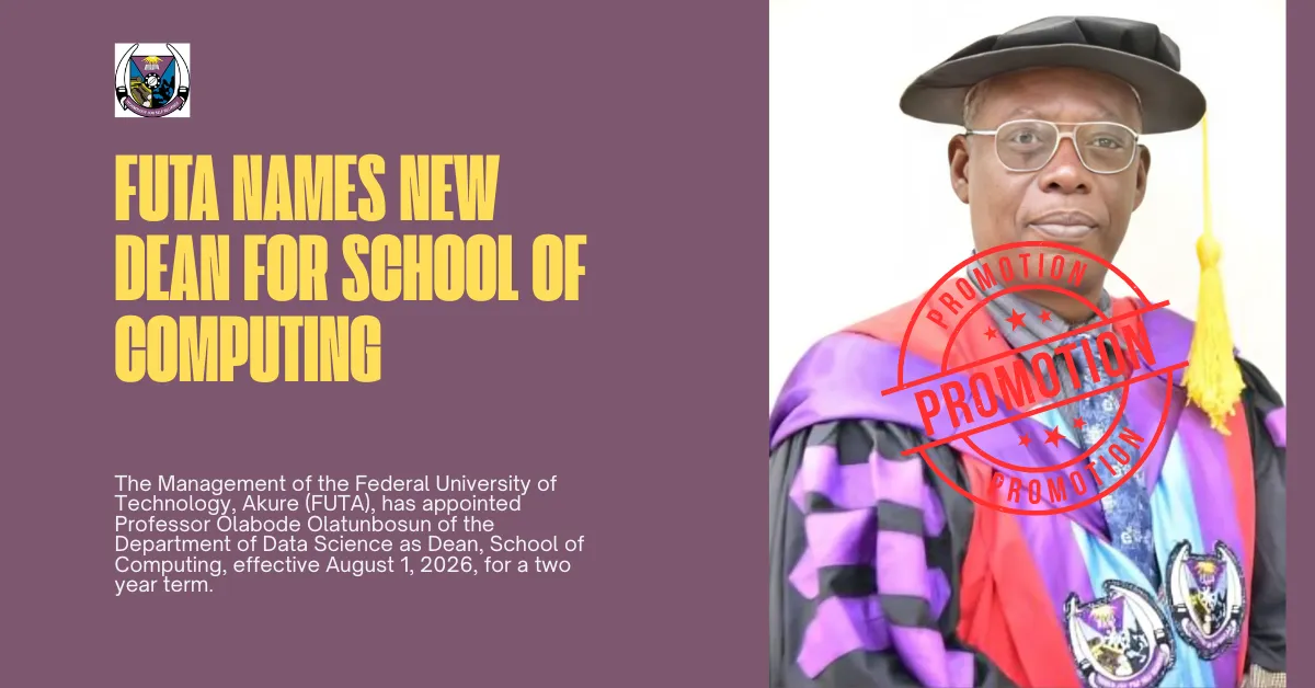 FUTA Names New Dean For School Of Computing