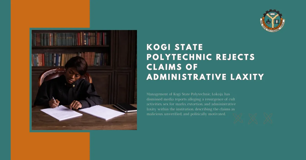 Kogi State Polytechnic Rejects Claims Of Administrative Laxity