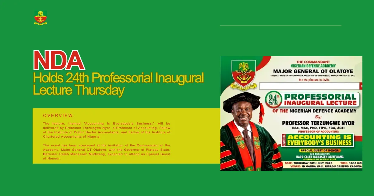 NDA Holds 24th Professorial Inaugural Lecture Thursday