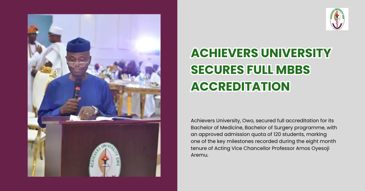 Achievers University Secures Full MBBS Accreditation