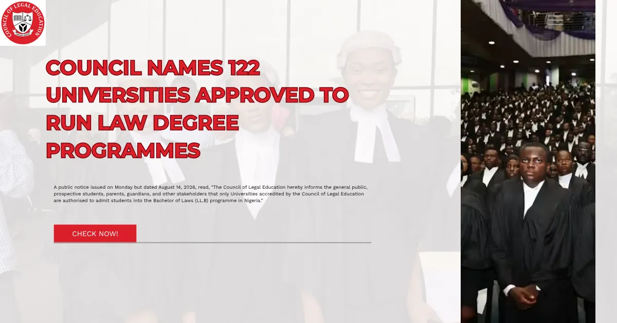 Council Names 122 Universities Approved To Run Law Degree Programmes