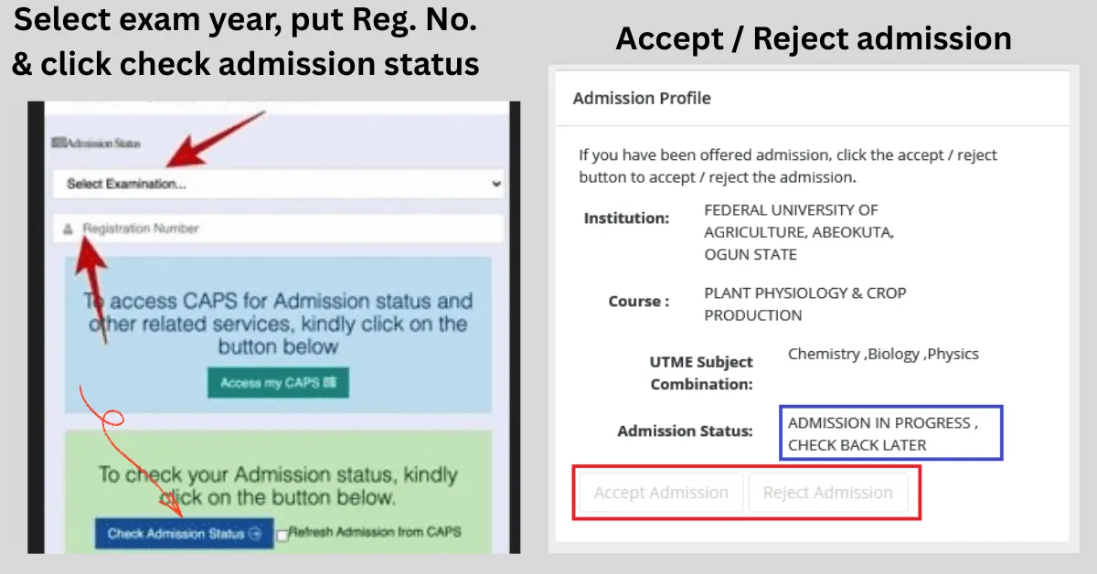 steps to check admission status 3 and 4 steps to check admission status 3 and 4